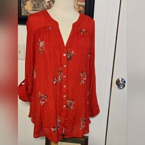 Zac & Rachel: Floral Red Women's Top. 24